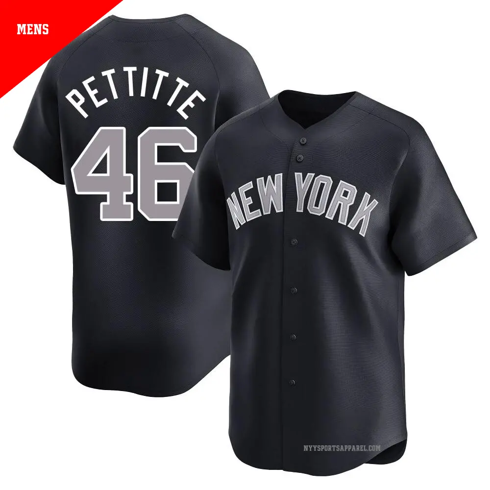 Men's ＃46 Andy Pettitte New York Yankees Navy Limited Alternate Jersey